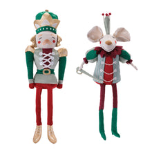 Load image into Gallery viewer, Plush Nutcracker and Mouse Figurines (Set of 2)
