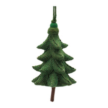 Load image into Gallery viewer, Rustic Tree Ornaments (Set of 4) Ð 5.5" Plastic with Jute Hangers