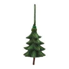 Load image into Gallery viewer, Rustic Tree Ornaments (Set of 4) Ð 5.5" Plastic with Jute Hangers