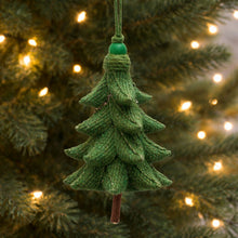 Load image into Gallery viewer, Rustic Tree Ornaments (Set of 4) Ð 5.5" Plastic with Jute Hangers