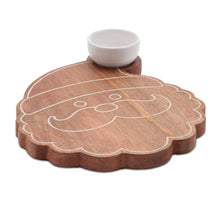 Load image into Gallery viewer, Santa Wood Platter with Ceramic Dip Bowl 12"L