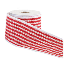 Load image into Gallery viewer, Woven Stripe Wired Cotton Ribbon 4" x 5 Yds.