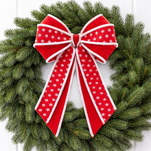 Load image into Gallery viewer, Polka Dot Bow Ornament (Set of 2)