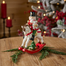 Load image into Gallery viewer, Nutcracker on Rocking Horse Figurine 9.25"H