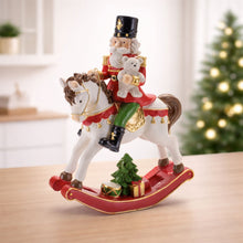 Load image into Gallery viewer, Nutcracker on Rocking Horse Figurine 9.25"H