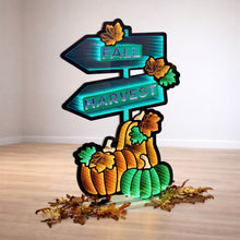 Load image into Gallery viewer, Fall Harvest Pumpkin Sign Ekkolight 35"H