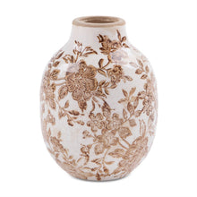 Load image into Gallery viewer, Floral Pattern Ceramic Vase 6.25"H
