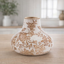 Load image into Gallery viewer, Floral Pattern Ceramic Vase 4"H