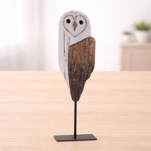 Load image into Gallery viewer, Rustic Wooden Owl Sculpture 14"H