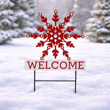 Load image into Gallery viewer, LED Snowflake Welcome Planter Stake