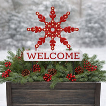 Load image into Gallery viewer, LED Snowflake Welcome Planter Stake