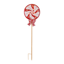 Load image into Gallery viewer, LED Peppermint Lollipop Planter Stake