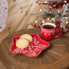 Load image into Gallery viewer, Ceramic Snowflake Plate (Set of 4)