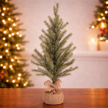 Load image into Gallery viewer, Glittered Pine Tree in Burlap 36"H