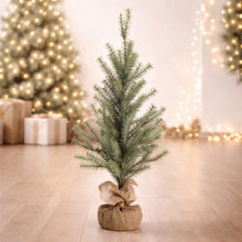 Load image into Gallery viewer, Glittered Pine Tree in Burlap 36"H