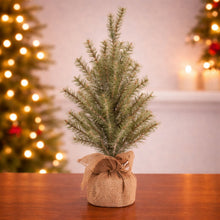 Load image into Gallery viewer, Glittered Pine Tree in Burlap 24"H