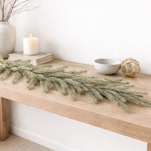 Load image into Gallery viewer, Glittered Pine Garland 6'L
