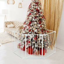 Load image into Gallery viewer, 115 Inch Length 5 Panel Adjustable Wide Fireplace Fence-White