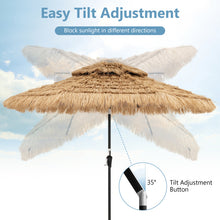 Load image into Gallery viewer, 9 Feet Solar Powered Thatched Tiki Patio Umbrella with Led Lights.