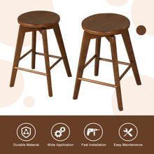 Load image into Gallery viewer, 2 Set of 24.5 Inch Counter Height Bar Stool with Rubber Wood Frame