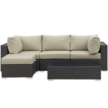 Load image into Gallery viewer, Sojourn 5 Piece Outdoor Patio Sunbrella¨ Sectional Set by Modway