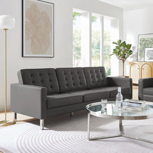 Load image into Gallery viewer, Loft Tufted Vegan Leather Sofa by Modway