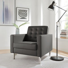 Load image into Gallery viewer, Loft Tufted Vegan Leather Armchair by Modway