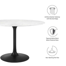 Load image into Gallery viewer, Lippa 48" Round Faux Marble Dining Table by Modway
