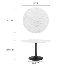 Load image into Gallery viewer, Lippa 48" Round Faux Marble Dining Table by Modway