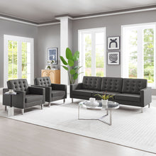 Load image into Gallery viewer, Loft 3-Piece Tufted Vegan Leather Furniture Set by Modway