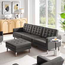 Load image into Gallery viewer, Loft Tufted Vegan Leather Sofa and Ottoman Set by Modway