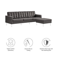 Load image into Gallery viewer, Loft Tufted Vegan Leather Sofa and Ottoman Set by Modway