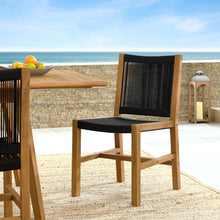 Load image into Gallery viewer, Vienna Outdoor Patio Teak and Rope Armless Dining Chairs Set of 2 by Modway