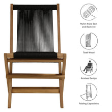 Load image into Gallery viewer, Vienna Outdoor Patio Teak and Rope Folding Chairs Set of 4 by Modway