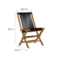 Load image into Gallery viewer, Vienna Outdoor Patio Teak and Rope Folding Chairs Set of 4 by Modway