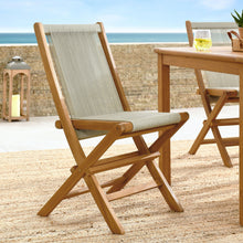Load image into Gallery viewer, Vienna Outdoor Patio Teak and Rope Folding Chairs Set of 4 by Modway