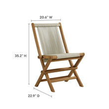 Load image into Gallery viewer, Vienna Outdoor Patio Teak and Rope Folding Chairs Set of 4 by Modway
