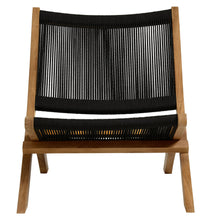 Load image into Gallery viewer, Vienna 3-Piece Outdoor Patio Teak and Rope Folding Lounge Chairs and Side Table by Modway