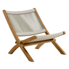 Load image into Gallery viewer, Vienna Outdoor Patio Teak and Rope Folding Accent Lounge Chair by Modway