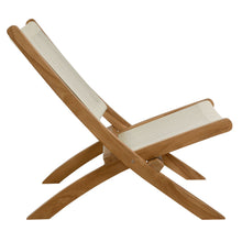 Load image into Gallery viewer, Vienna 3-Piece Outdoor Patio Teak and Rope Folding Lounge Chairs and Side Table by Modway