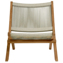 Load image into Gallery viewer, Vienna Outdoor Patio Teak and Rope Folding Accent Lounge Chair by Modway