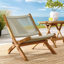Load image into Gallery viewer, Vienna Outdoor Patio Teak and Rope Folding Accent Lounge Chair by Modway