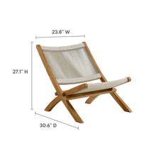Load image into Gallery viewer, Vienna Outdoor Patio Teak and Rope Folding Accent Lounge Chair by Modway
