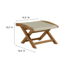 Load image into Gallery viewer, Vienna Outdoor Patio Teak and Rope Folding Ottoman by Modway