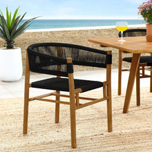 Load image into Gallery viewer, Vienna Outdoor Patio Teak and Rope Curved-Back Dining Armchairs Set of 2 by Modway