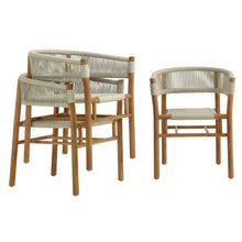 Load image into Gallery viewer, Vienna Outdoor Patio Teak and Rope Curved-Back Dining Armchairs Set of 2 by Modway