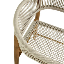 Load image into Gallery viewer, Vienna Outdoor Patio Teak and Rope Curved-Back Dining Armchairs Set of 2 by Modway