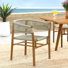 Load image into Gallery viewer, Vienna Outdoor Patio Teak and Rope Curved-Back Dining Armchairs Set of 2 by Modway