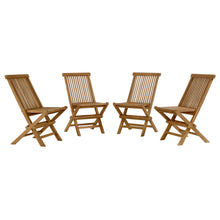 Load image into Gallery viewer, Vienna Outdoor Patio Teak Wood Folding Dining Chairs Set of 4 by Modway