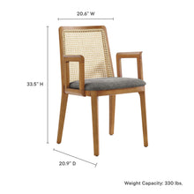 Load image into Gallery viewer, Monarch Wood and Rattan Dining Armchair by Modway